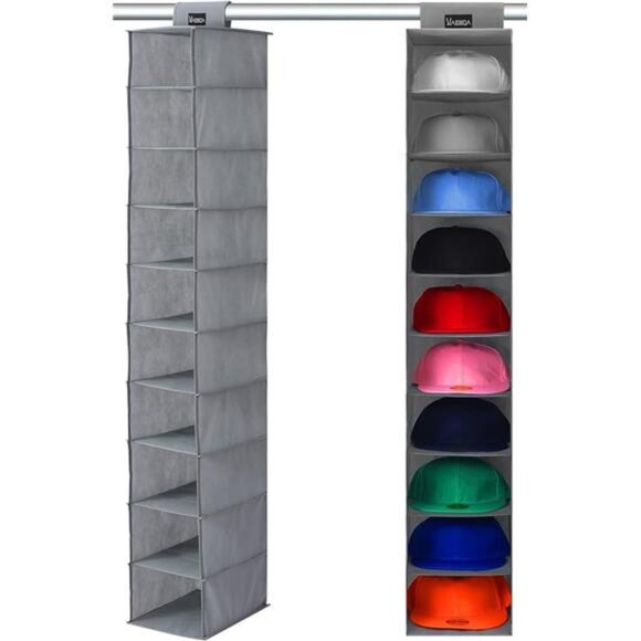 10 Shelf Hat Rack Hanging Closet/Organizer for Storage - Best Baseball Cap - Picture 8 of 8